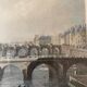 Color engraving, the bridge to change, Paris