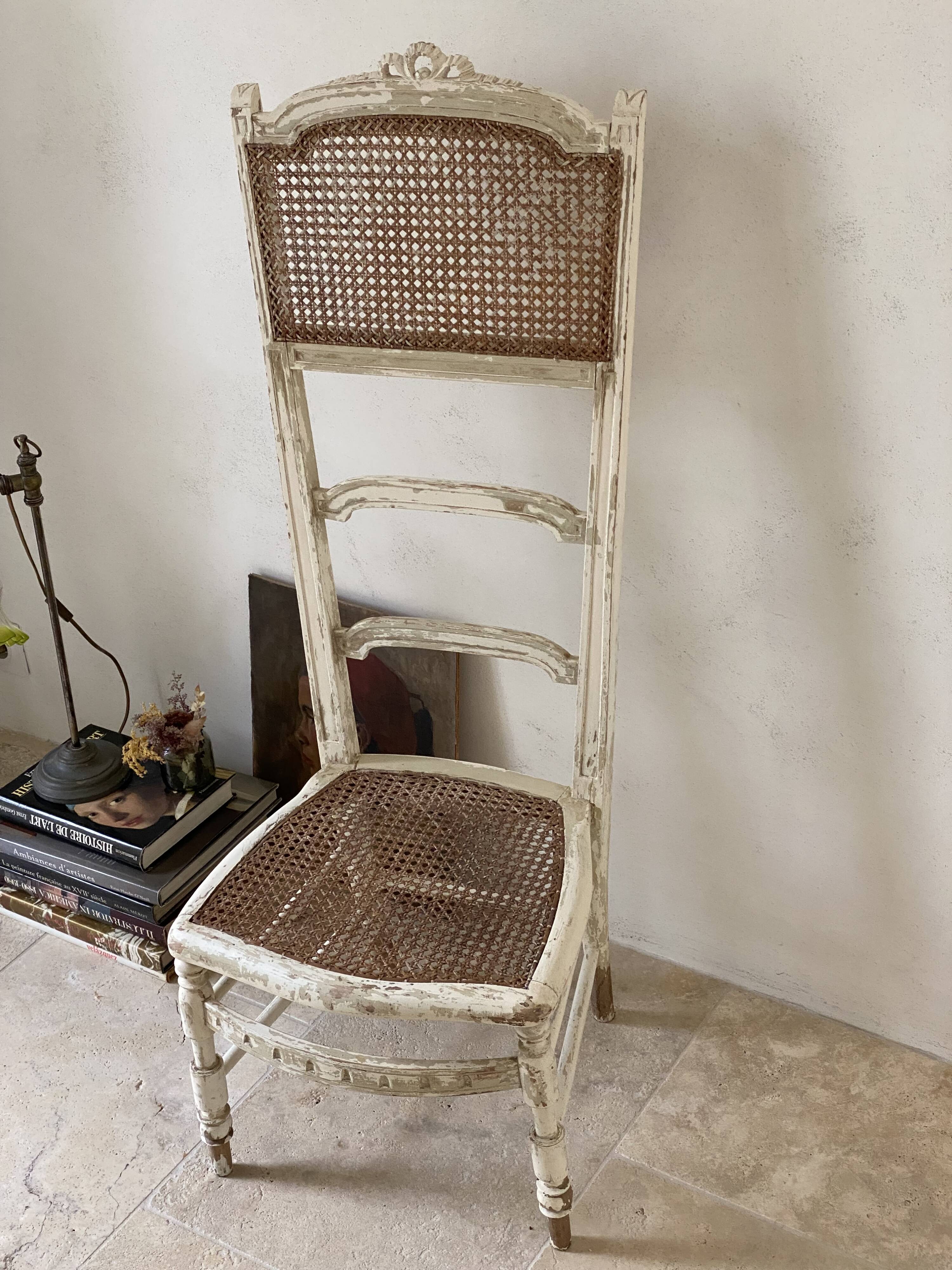 Chaise de nourrice XIXe Napoléon III cannée et patinée