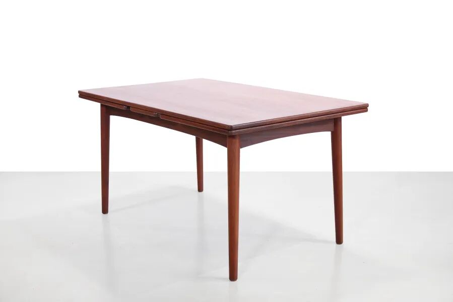 Vintage teak rectangular extendable dining table
