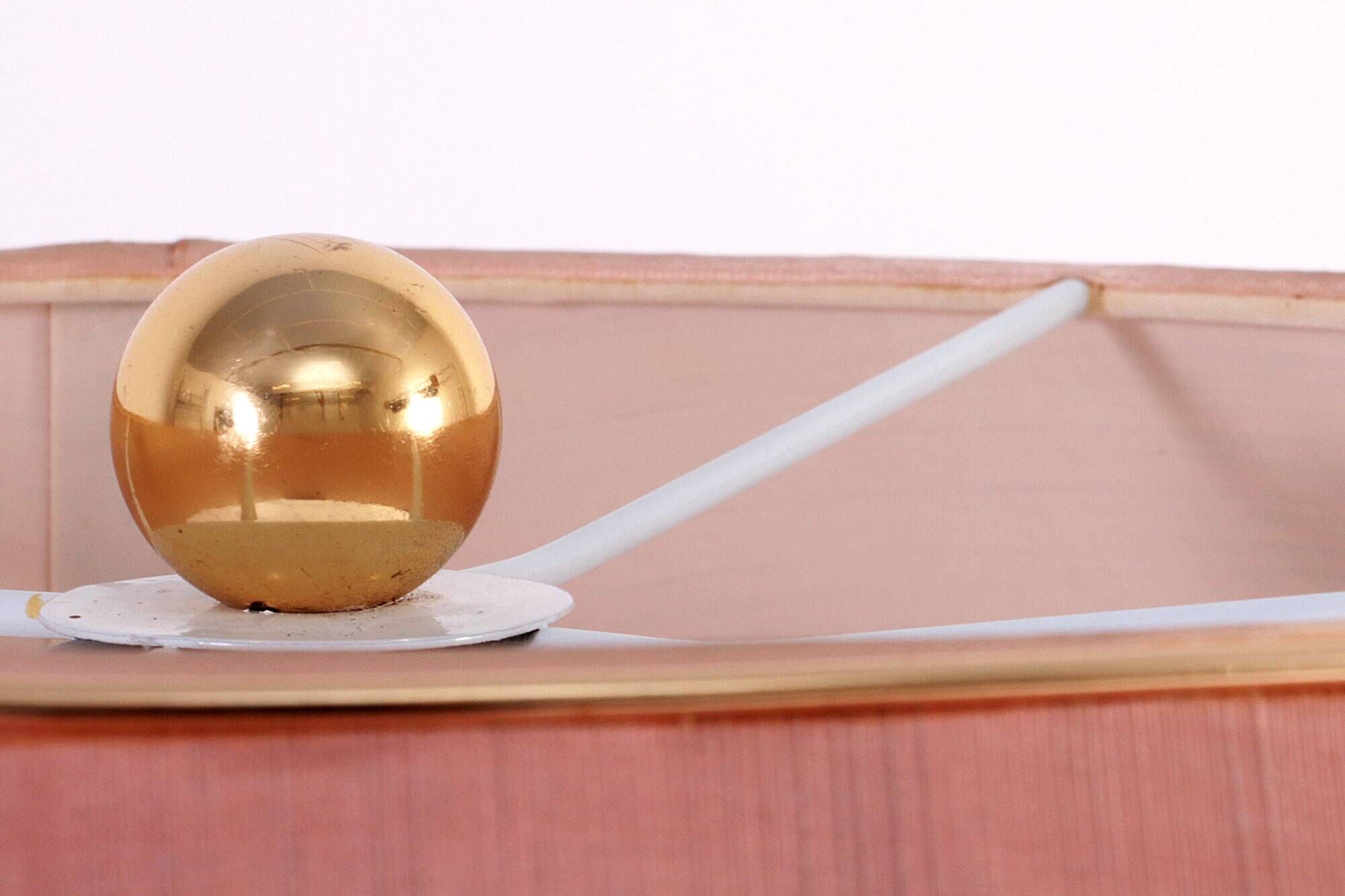 Large Italian Vintage Porcelain Lamp with Gold Detail