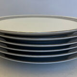 6 flat white porcelain plates