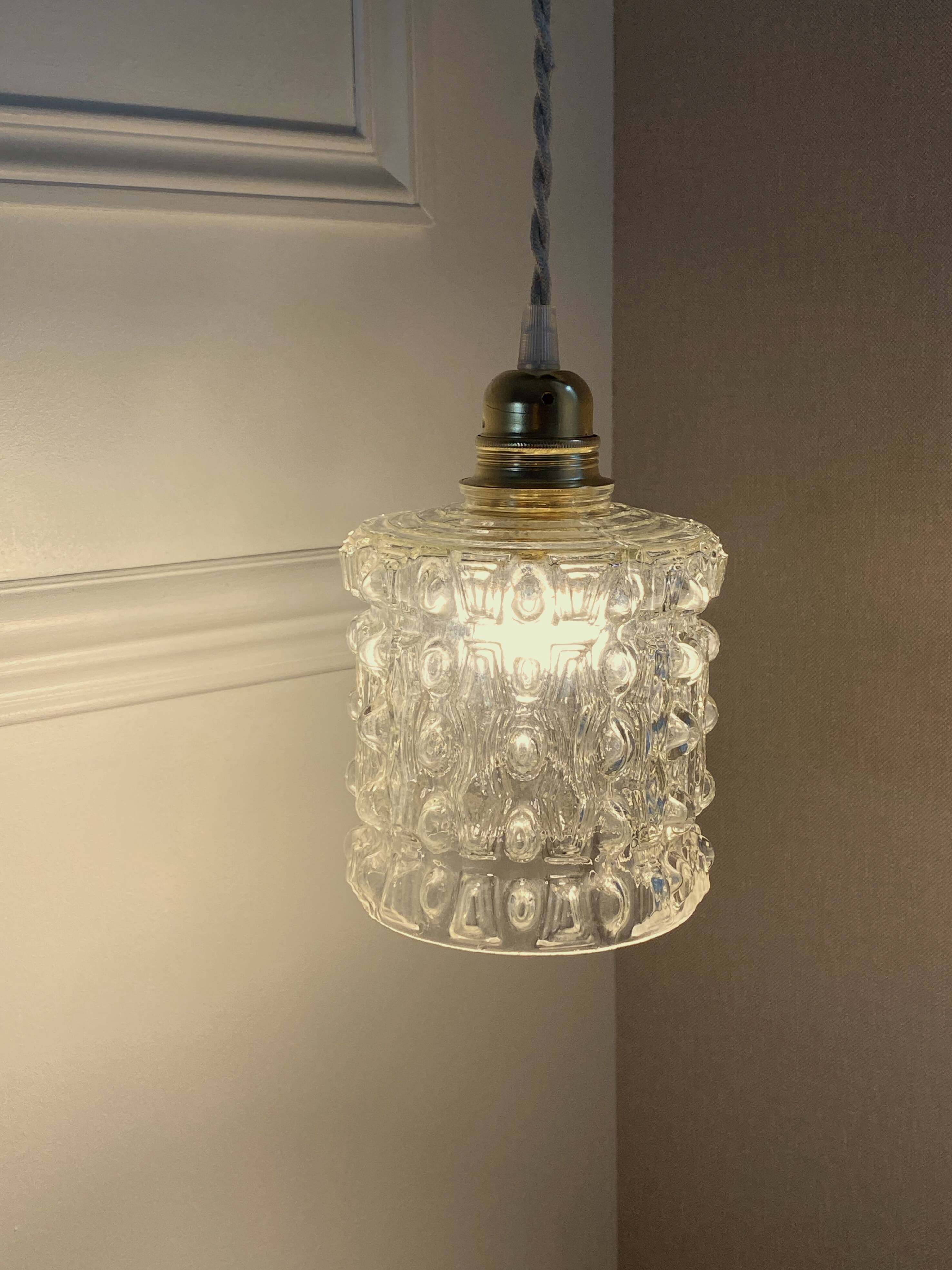 Suspension verre années 70