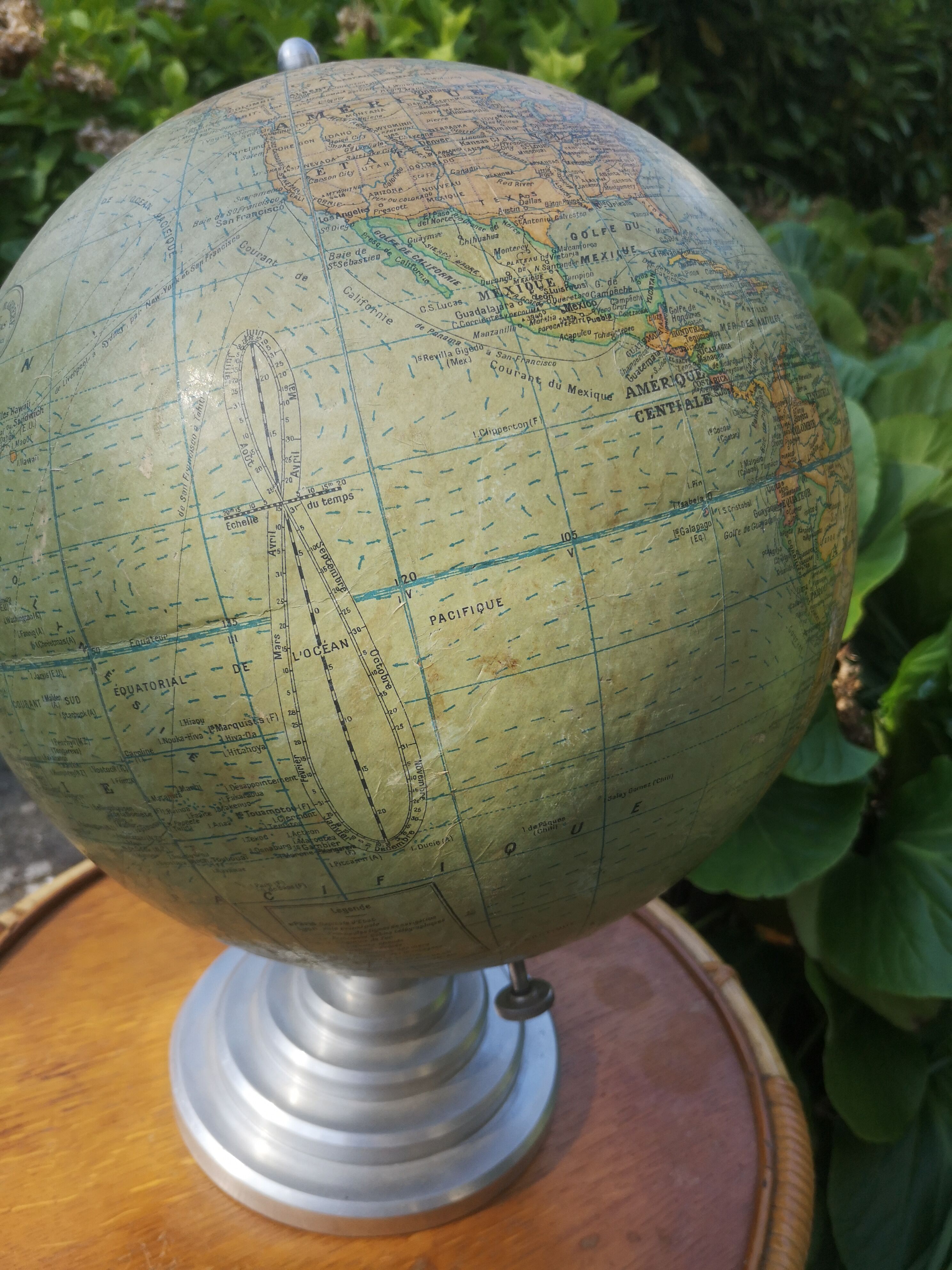 World map, vintage globe