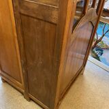 1940s school library in light oak with glass door and shelves