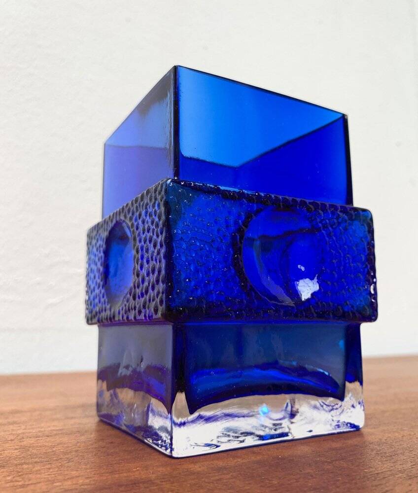 Space Age Glass Block Vase, 1960s