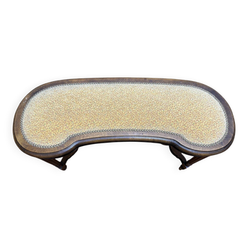 Banquette de piano incurvée de style Louis XV capitonnée