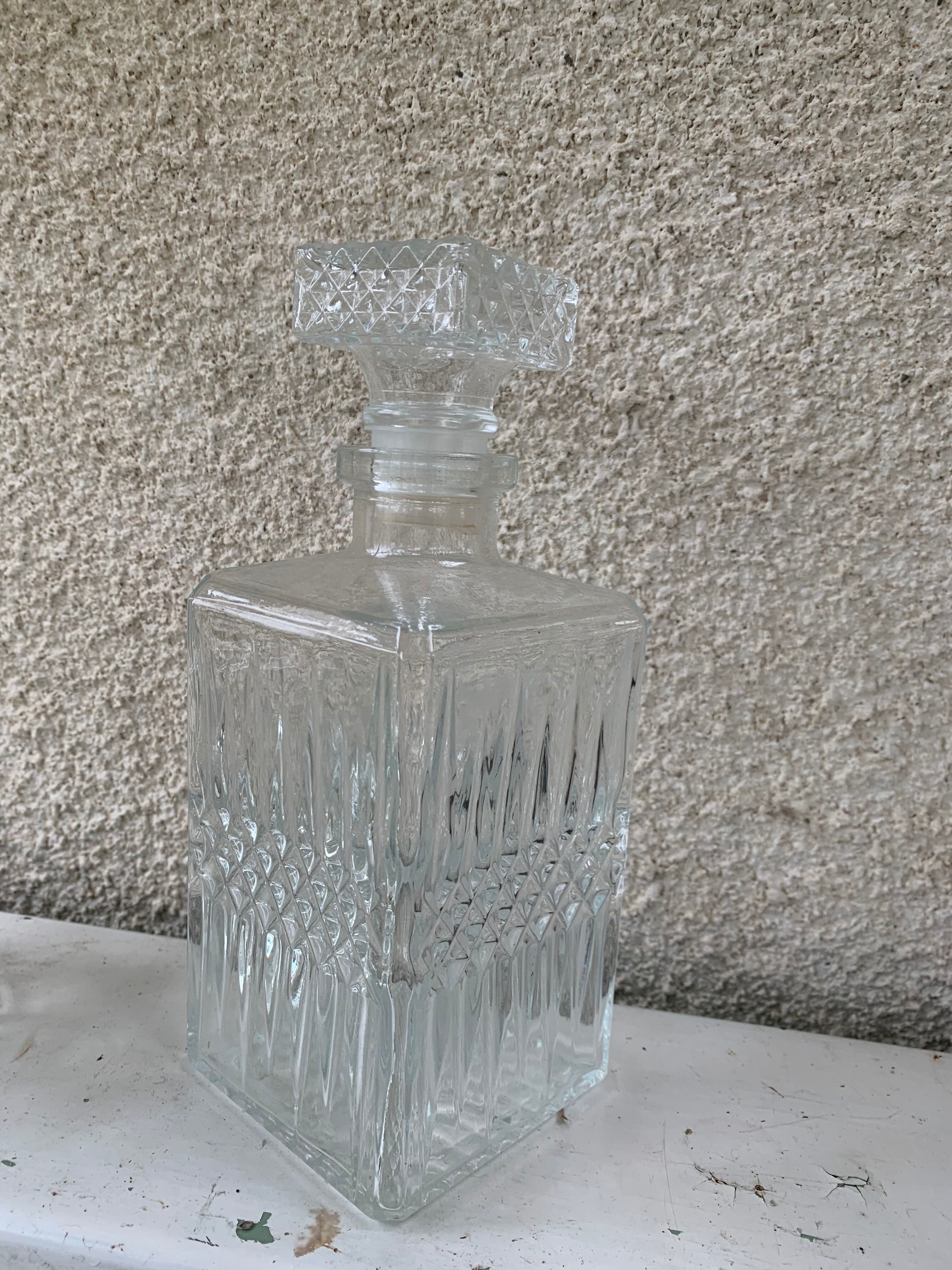 Vintage whiskey decanter and ice bucket