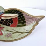 Pocket tray art deco ashtray enameled brass