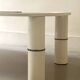 Rectangular coffee table with rounded edges, lacquered metal, brass & smoked mirror, 70s design.