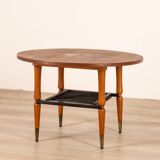 Vintage 60's table in wood and brass italian design
