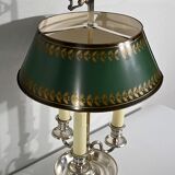 White metal bouillotte lamp, empire style – early twentieth century