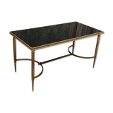 Table verre laiton dore