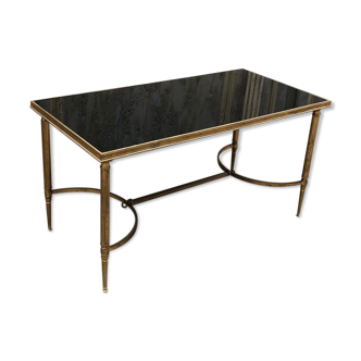 Table verre laiton dore