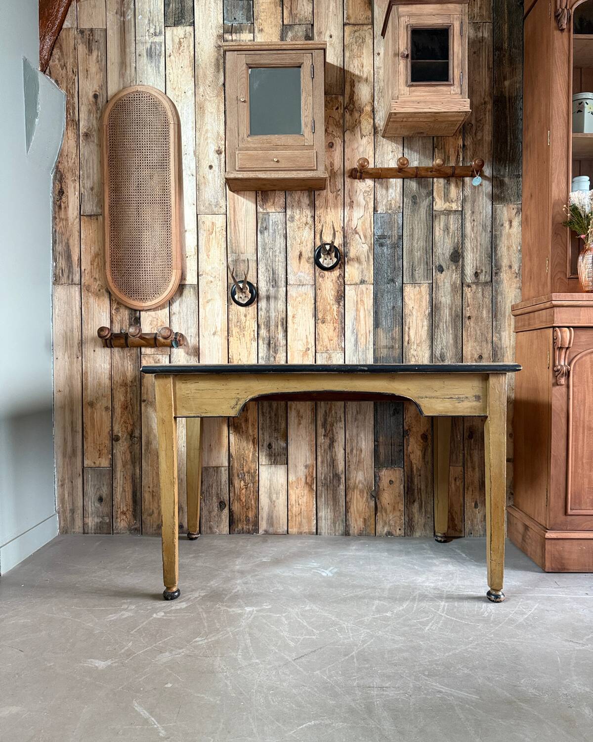 Large patinated desk