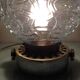 Structured glass globe lamp and metal-brass/ vintage 60s and 70s base