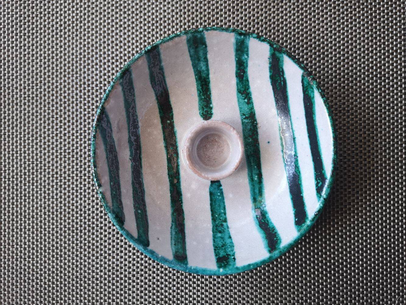 Italian glazed ceramic candle holder Baldelli 1950s 1960s