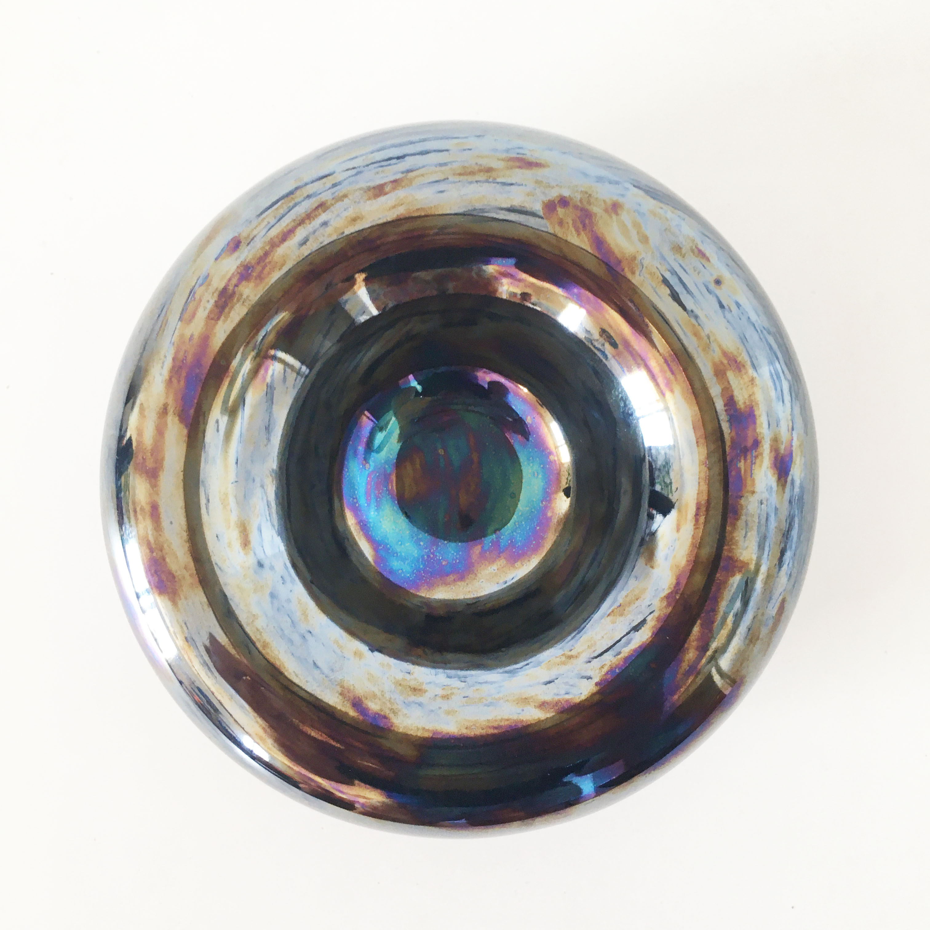 Ceramic silver enamel ashtray