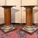 Pair of antique-style columns in solid wood and gilding.