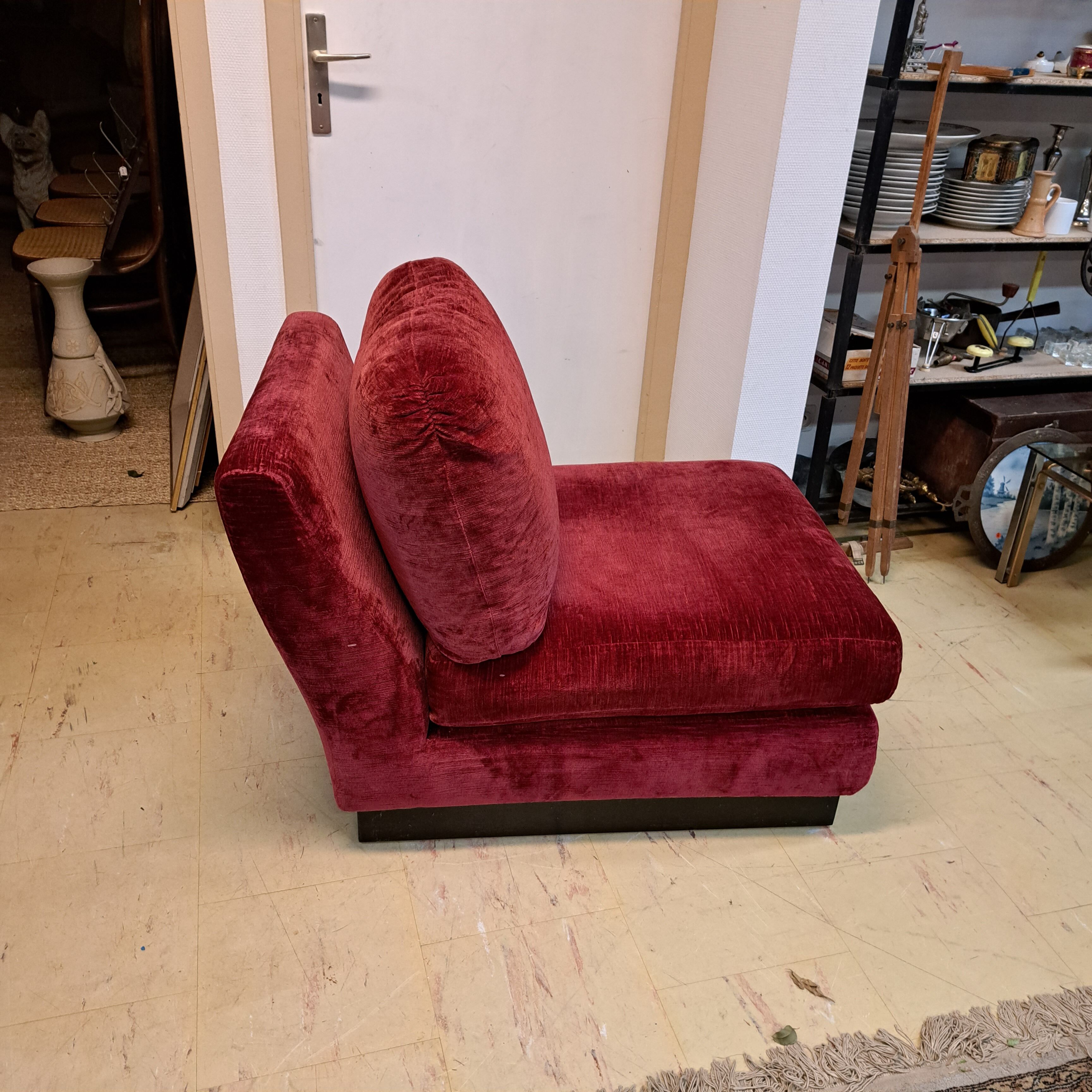 Vintage armchairs and pouf
