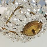 Antique crystal chandelier with 2 wall sconces – Vintage milk pendant