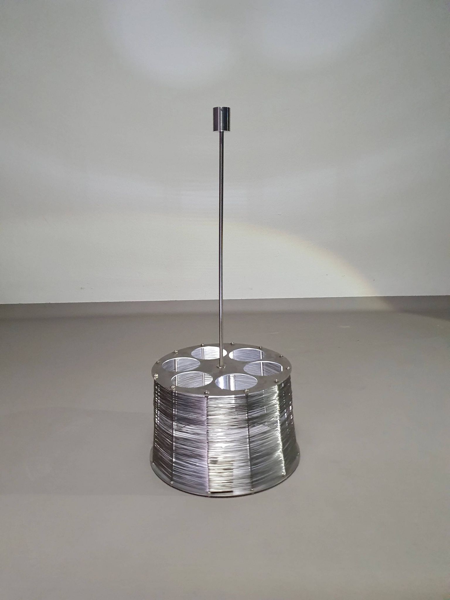 Lampe / suspension Adlumen très rare, câblée en inox