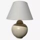 Large lamp signed Kostka vintage beige ceramic sphere