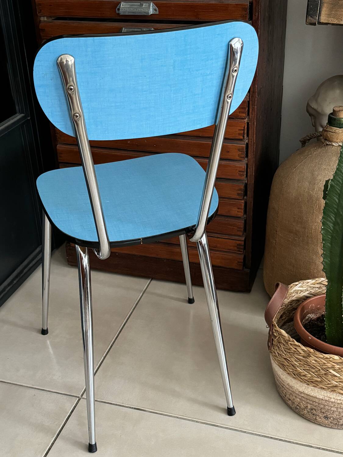Vintage Blue Formica Chair