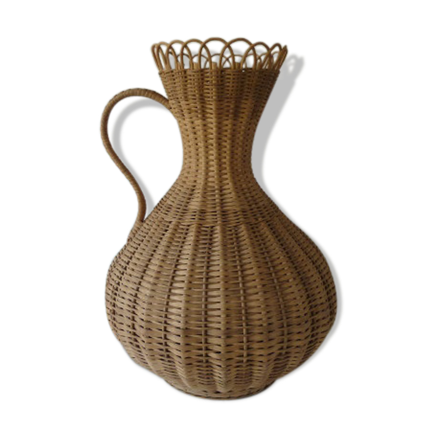 Vase 70s rattan