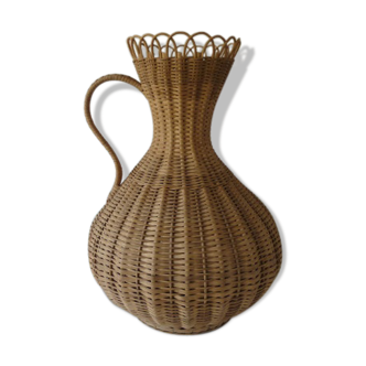 Vase 70s rattan