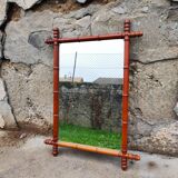 Grand miroir ancien bambou 1940