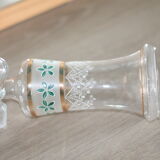 Liquor enamelled glass decanter, with flower decoration, Legras Montjoye, 1899-1900