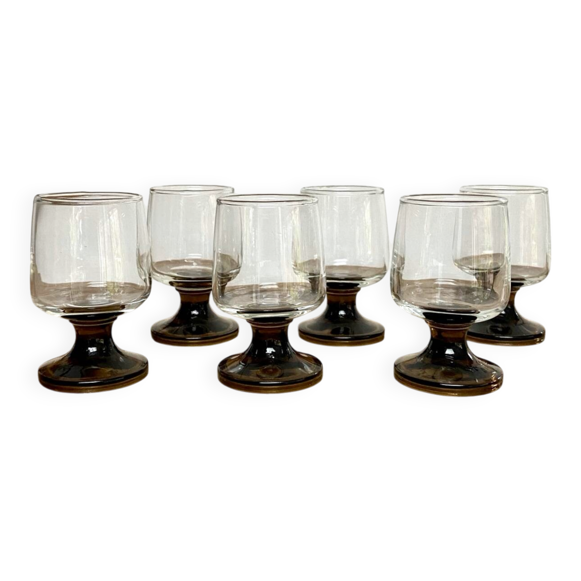 6 vintage liqueur glasses