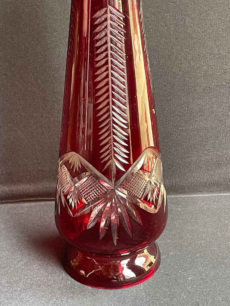 Baluster vase - cut blown crystal