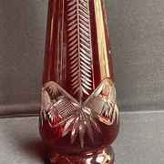 Vase balustre - cristal soufflé taillé