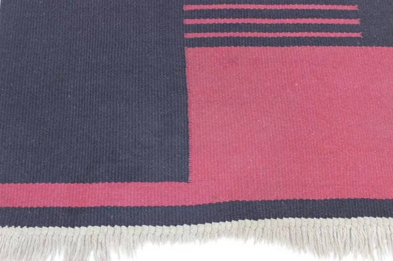 Midcentury Kilim Geometric Modernist Carpet, 1950s