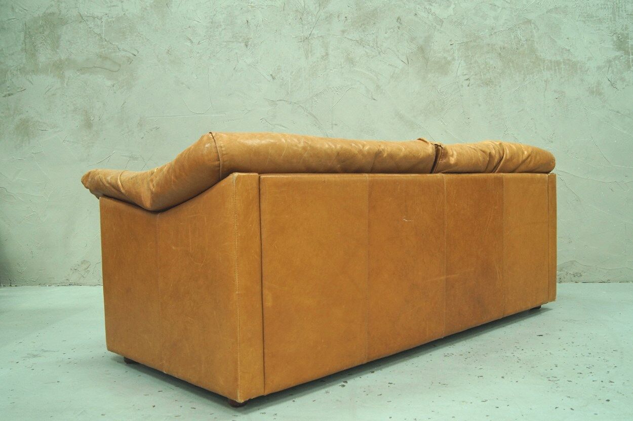 Swedish aniline leather sofa from IRE AB Skillingaryd Mobel, 1970s