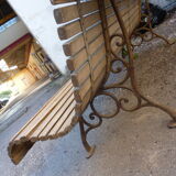 Garden bench wood and cast iron legs
