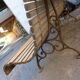 Garden bench wood and cast iron legs