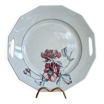 Plate with handles, Saint Amand ceramic serving dish, Simone model