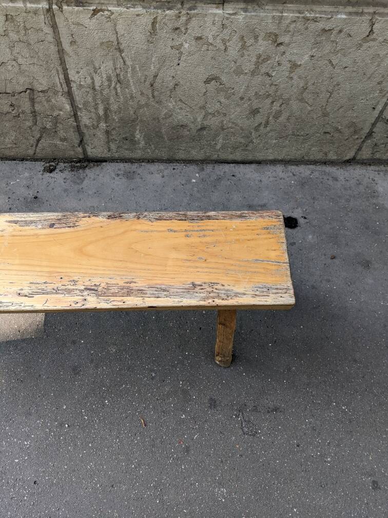 Handcrafted bench wabi-sabi japandi country decoration slow Japanese design