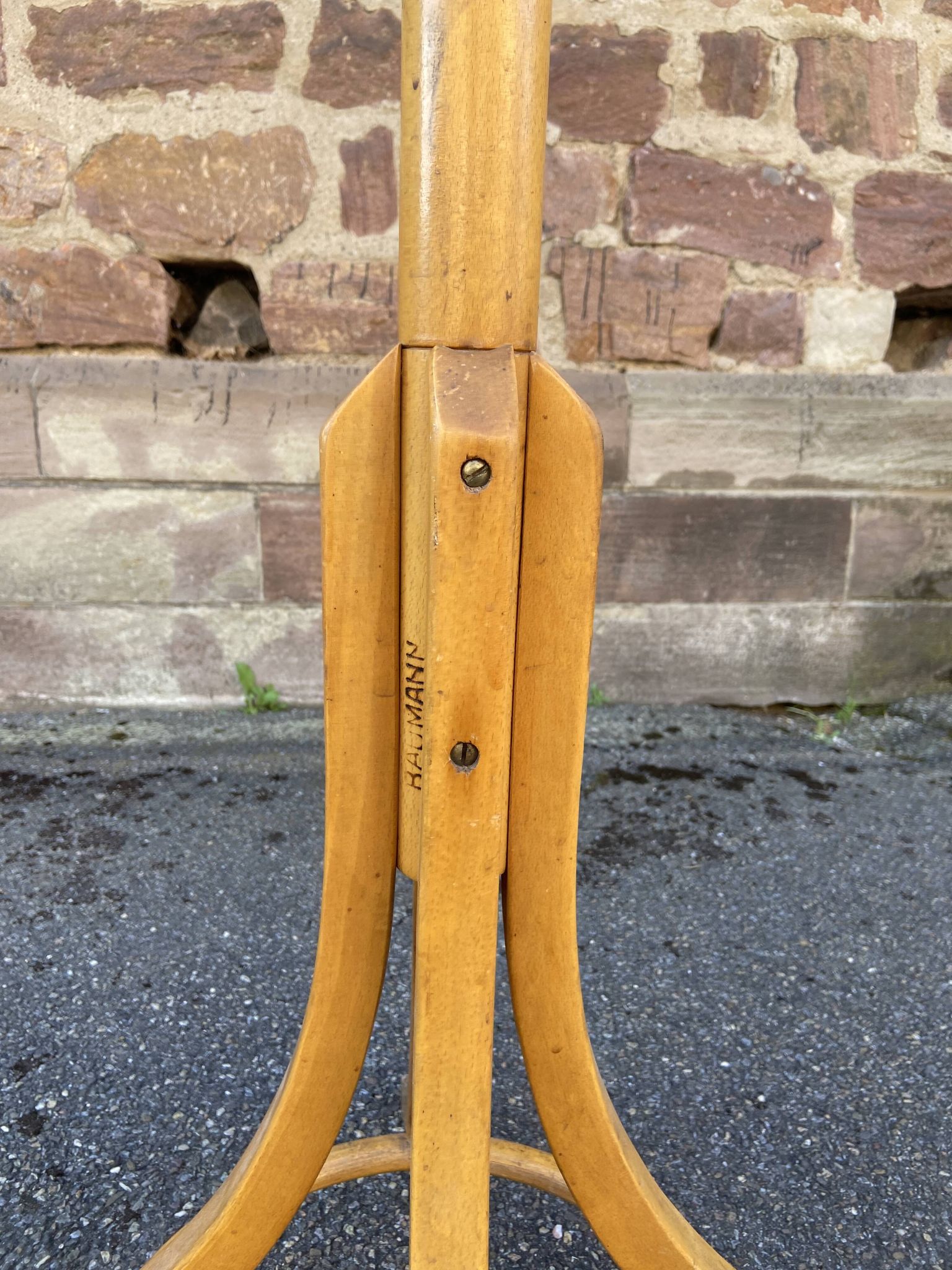 Antique French Art Deco Parrot Coat Rack Curved Wood Baumann