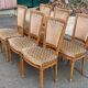 Set of 6 solid wood and velvet chairs in Louis XVI style.