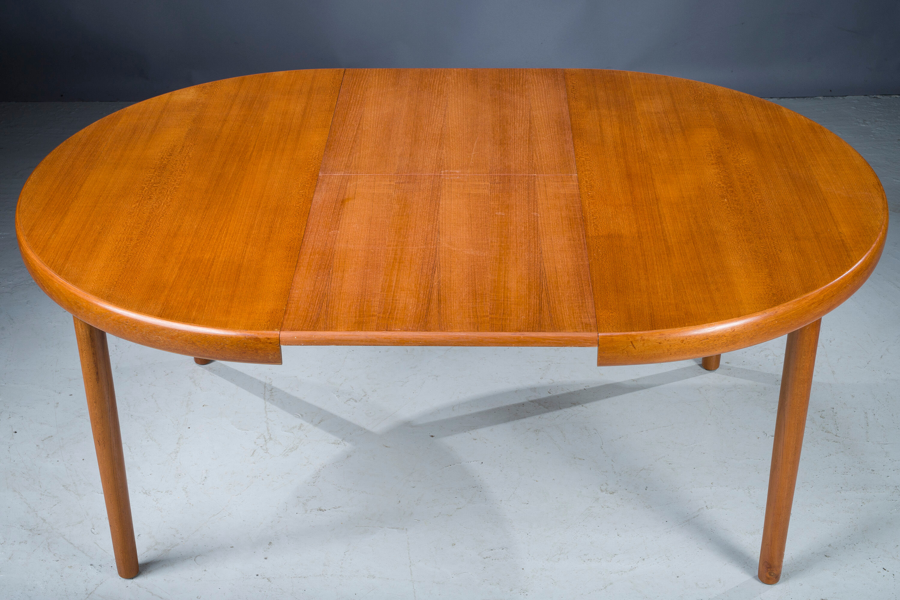 Danish Teak Round Folding Dining Table, 1960s