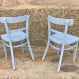 Paire de chaises en bois troquet