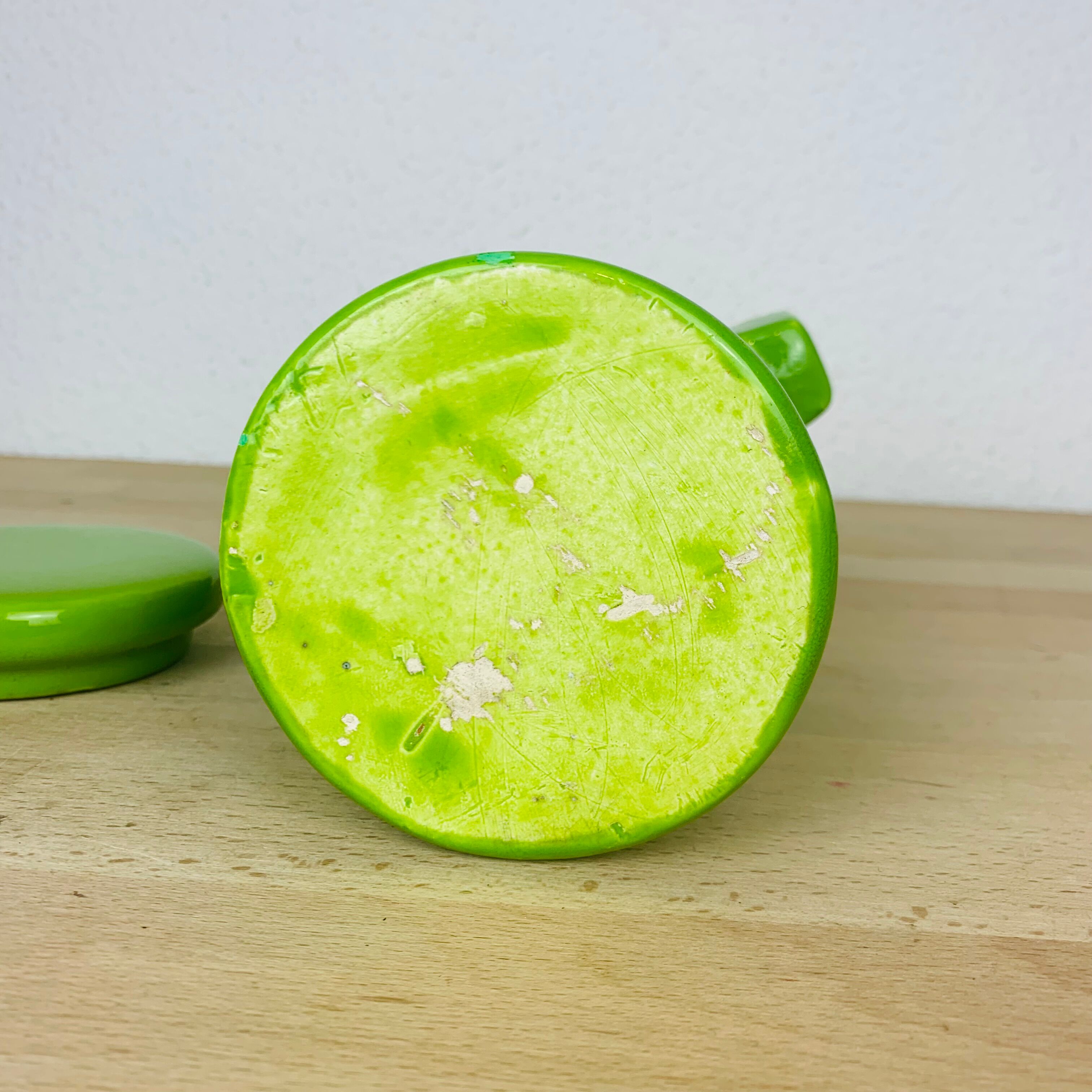 Green ceramic teapot 50s vintage