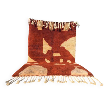 Terracotta and ecru Moroccan Mrirt rug 300x200 cm – abstract pattern