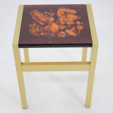 Table d’appoint italienne en laiton et verre des années 1960