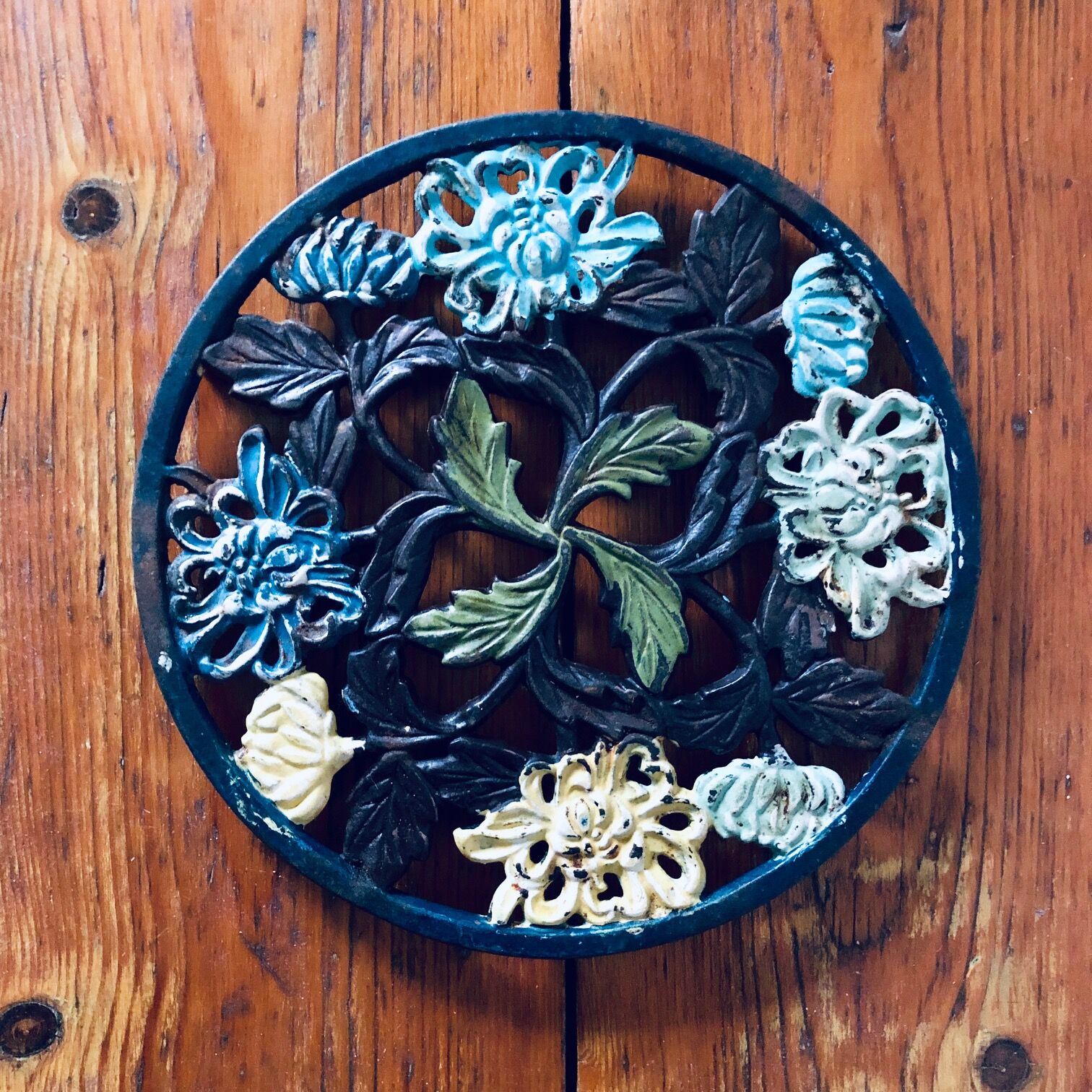 Colorful cast iron dish