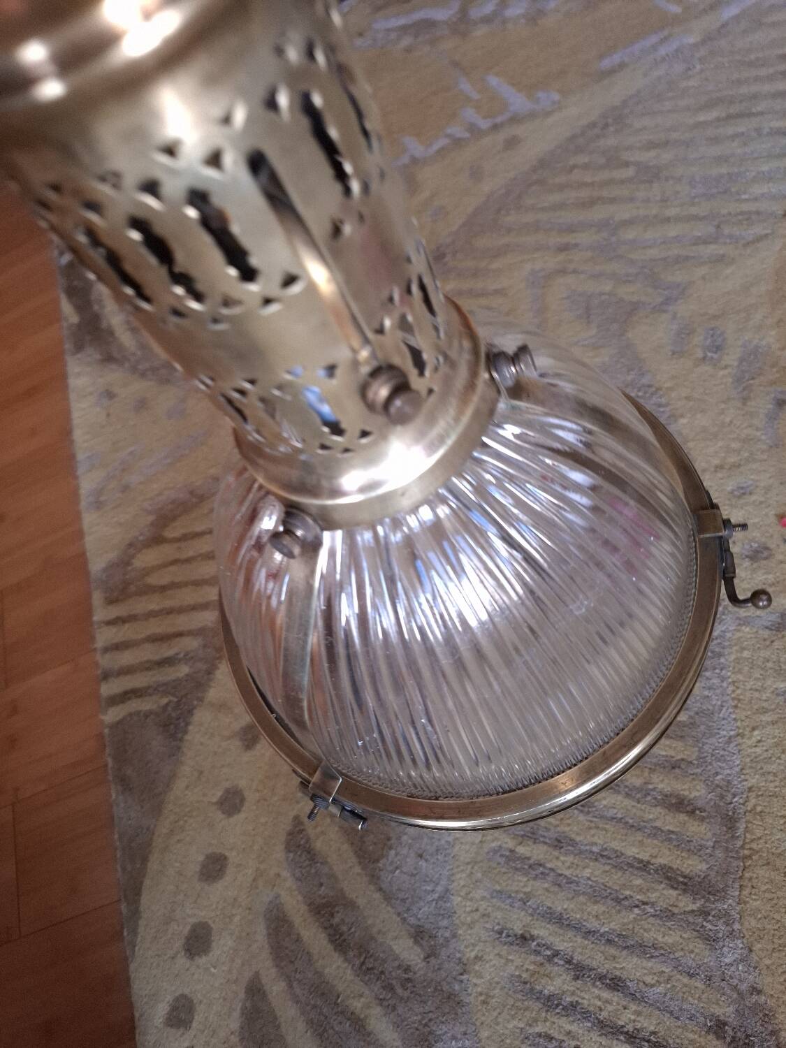 Chandelier, 1920s Holophane pendant light