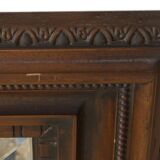 Vertical mirror, bevelled glass and carved wooden frame, 68x88cm